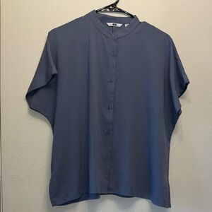 Uniqlo Slate Blue Button Down Women’s